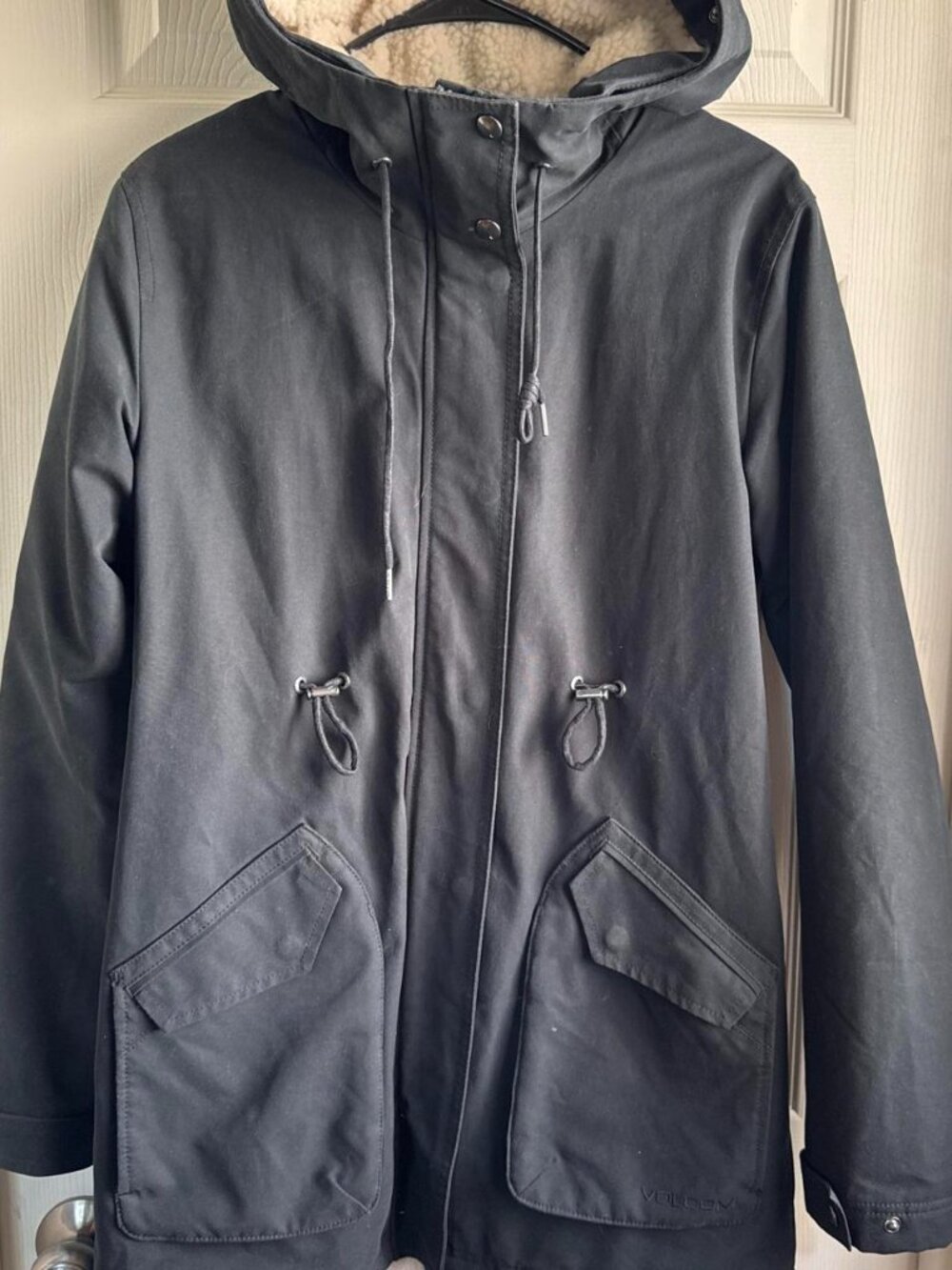 Volcom Sherpa Lined Black Hooded Parka